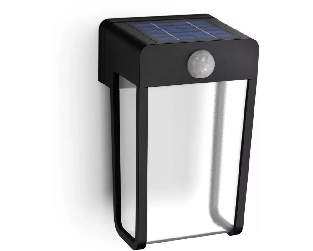 Philips Solar Shroud Wandleuchte, Licht+Bewegungssensor, klar, 2700K