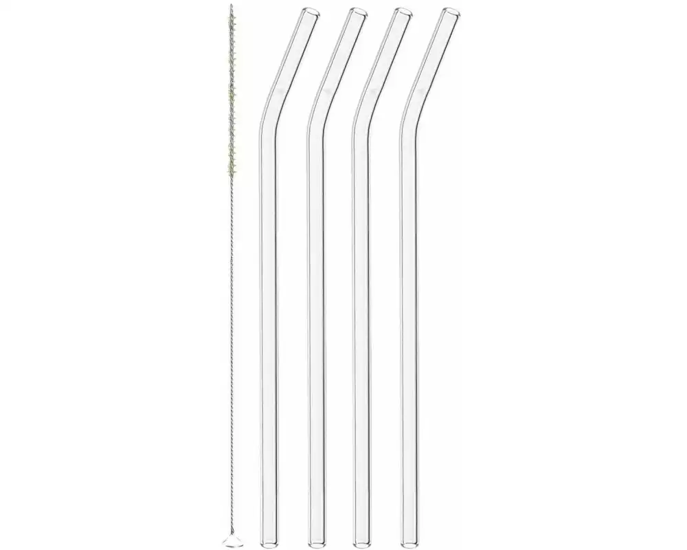 Leonardo Strohhalm Ciao 4 Stück, Transparent, Gebogen