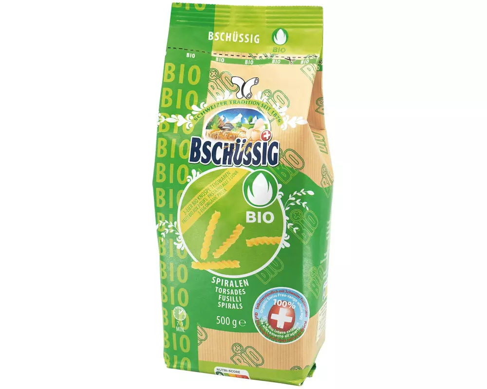 Bschüssig Teigwaren Bio Knospe Spiralen 3Ei 500 g