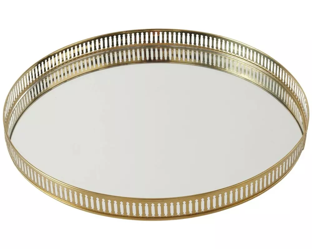 Boltze Dekotablett Lionel 35 cm, Gold