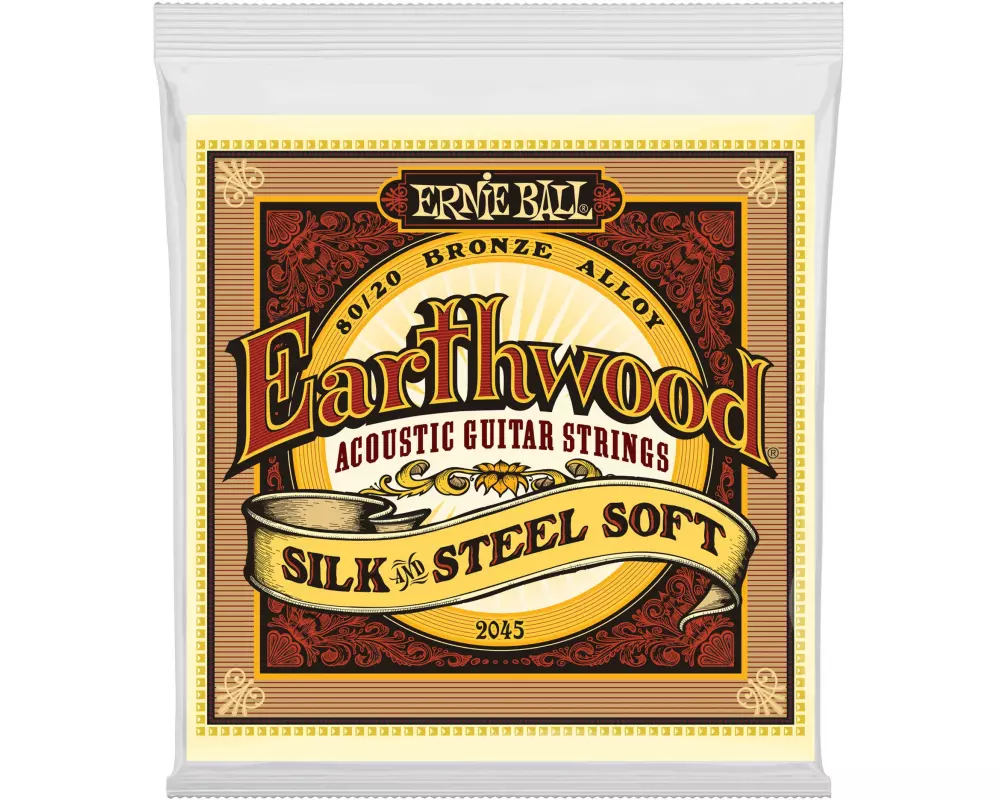 Ernie Ball Gitarrensaiten 2045 Earthwood Bronze – Silk & Steel Soft