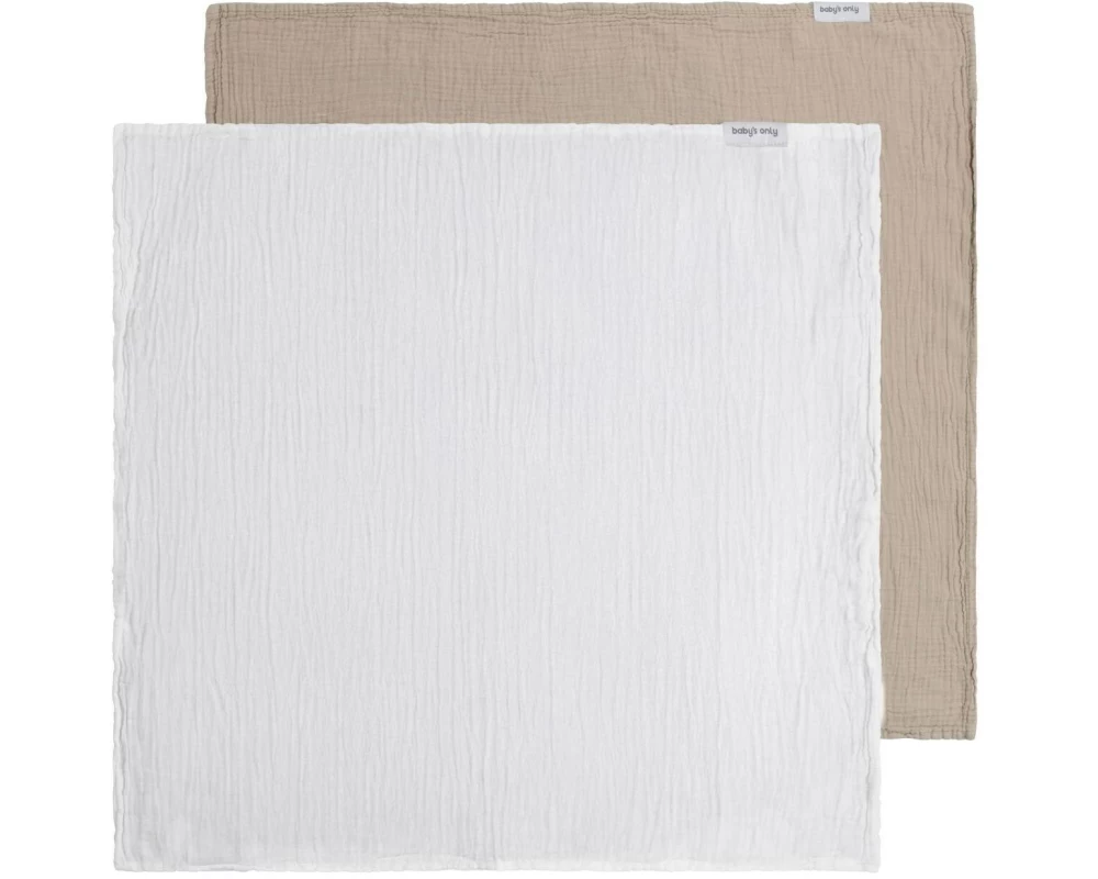 baby's only Pucktuch Tender Beige/Weiss, 65 cm x 65 cm