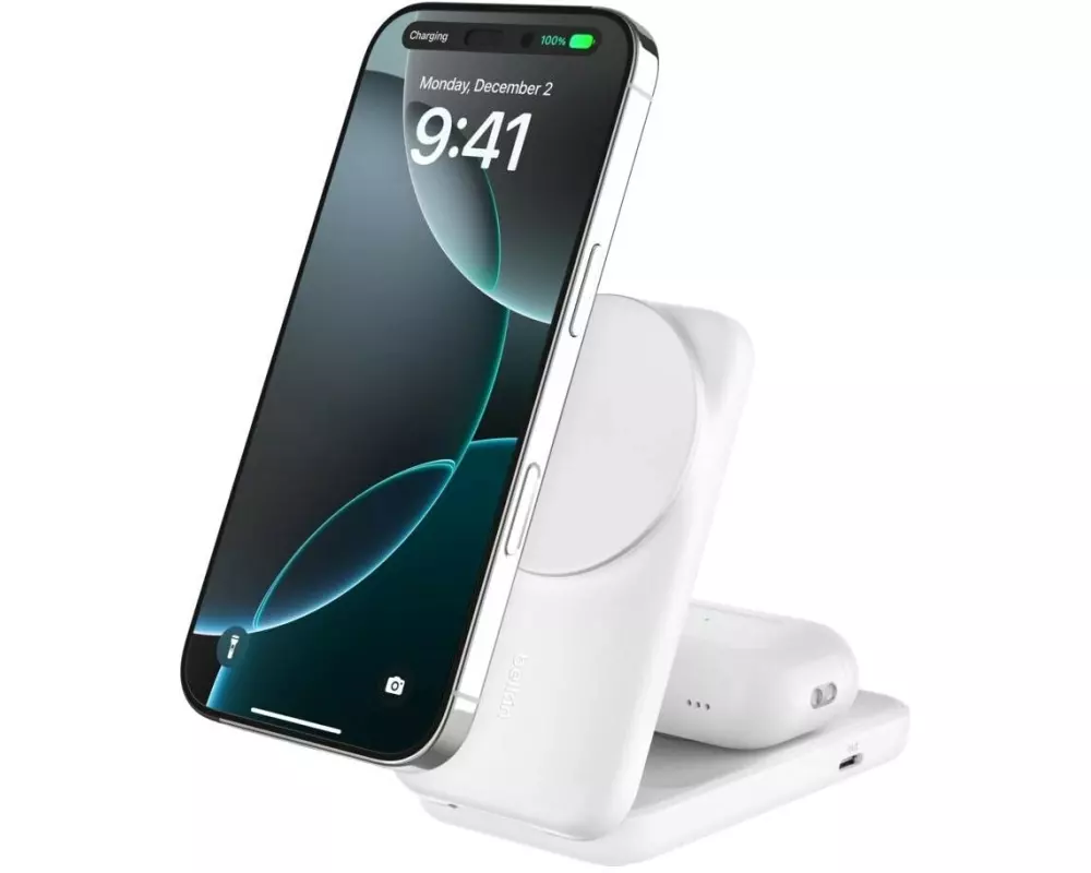 Belkin Wireless Charger UltraCharge 2in1 eckig, Weiss