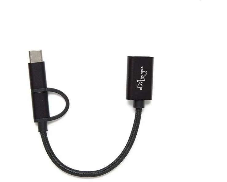 Playtronica USB-Adapter 2-in-1 Micro-USB USB-C Schwarz 0.1 m