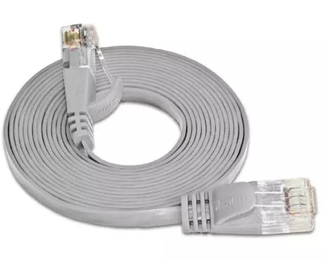 SLIM Slimpatchkabel RJ-45 - RJ-45, Cat 6, UTP, 2 m, Grau