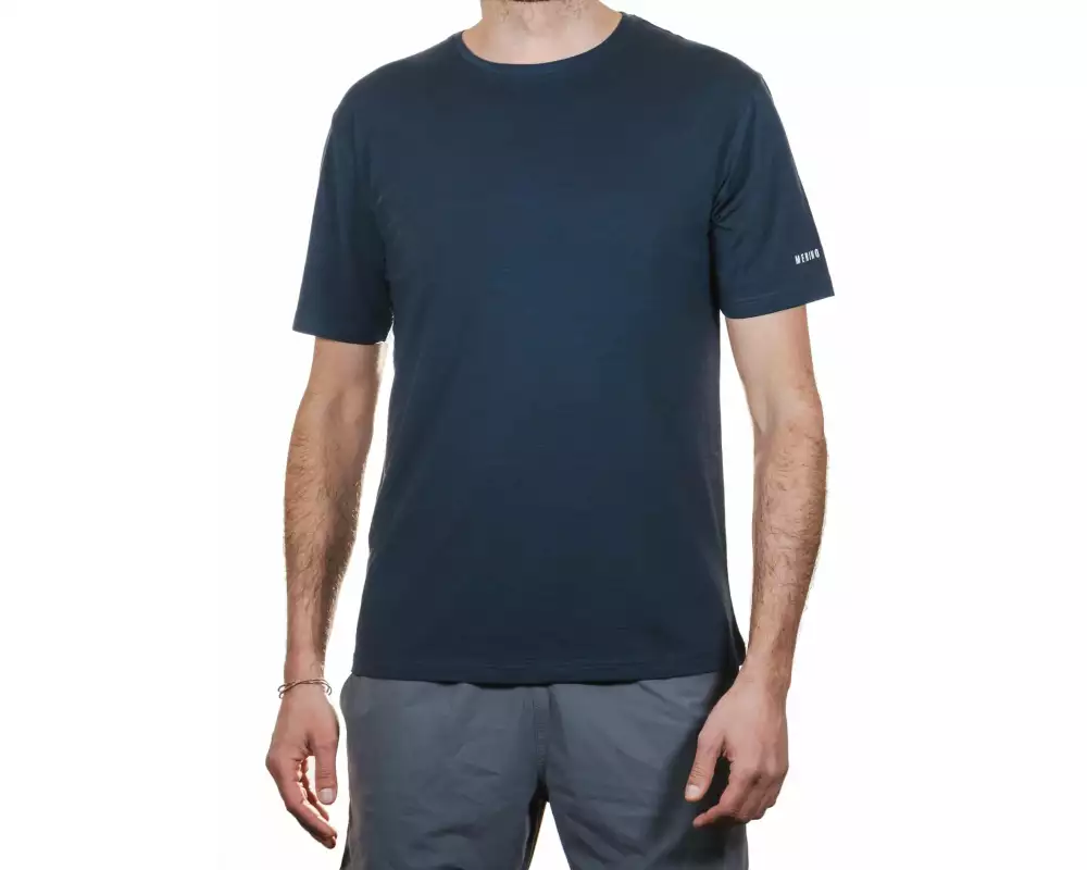 Merino & More Kurzarmshirt Freizeit-T-Shirt L, Dunkelblau