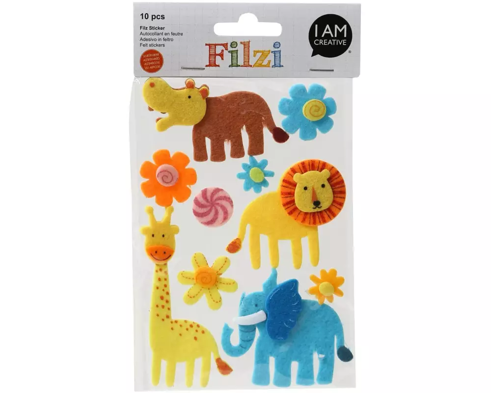 I AM CREATIVE Motivsticker FILZI Dschungel 10 Stück