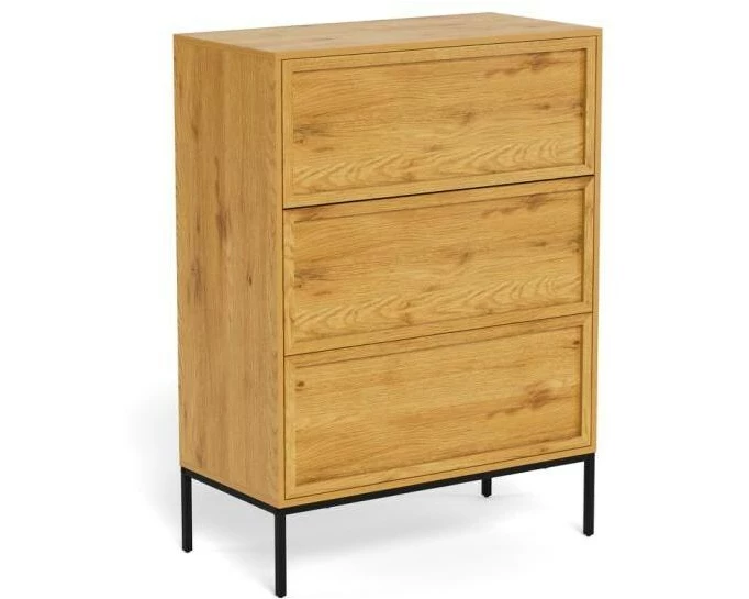 AC Design Kommode Palmdale 80 x 40 x 110 cm, Eiche hell