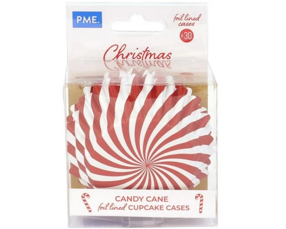 PME Muffin-Backform Zuckerstange 30 Stück, Rot/Weiss