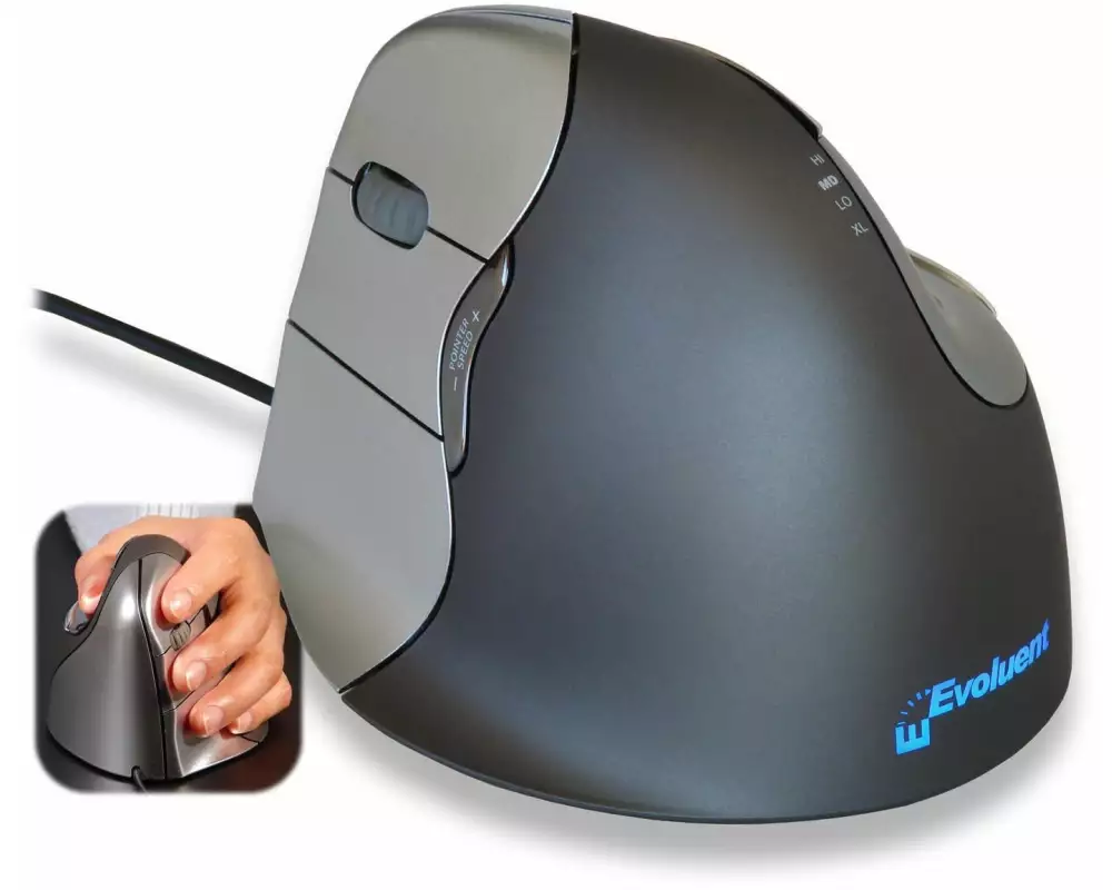 Evoluent Ergonomische Maus Vertical 4 Links