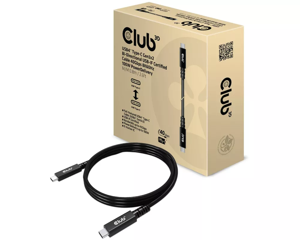 Club 3D USB-Kabel CAC-1571 USB-C - USB-C 0.8 m