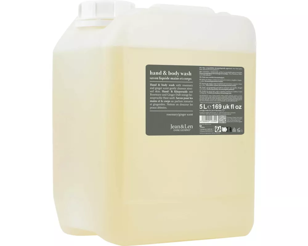 Jean & Len Flüssigseife Rosemary & Ginger Nachfüllpack 5 l