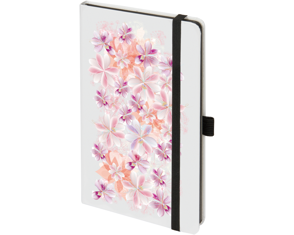 BIELLA Notizbuch Kompagnon WhiteTrend 5845337723U Flower, gepunktet 12.5x19.5cm