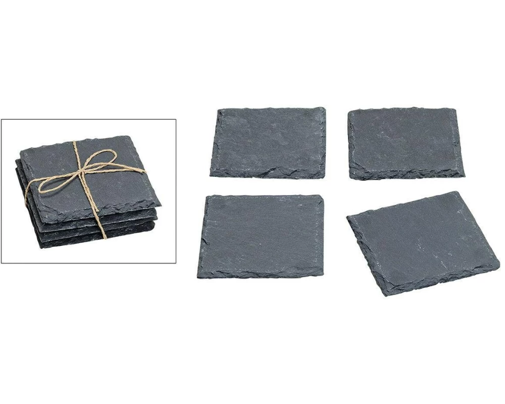 G. Wurm Glasuntersetzer 10 cm, 4 Stück, Grau