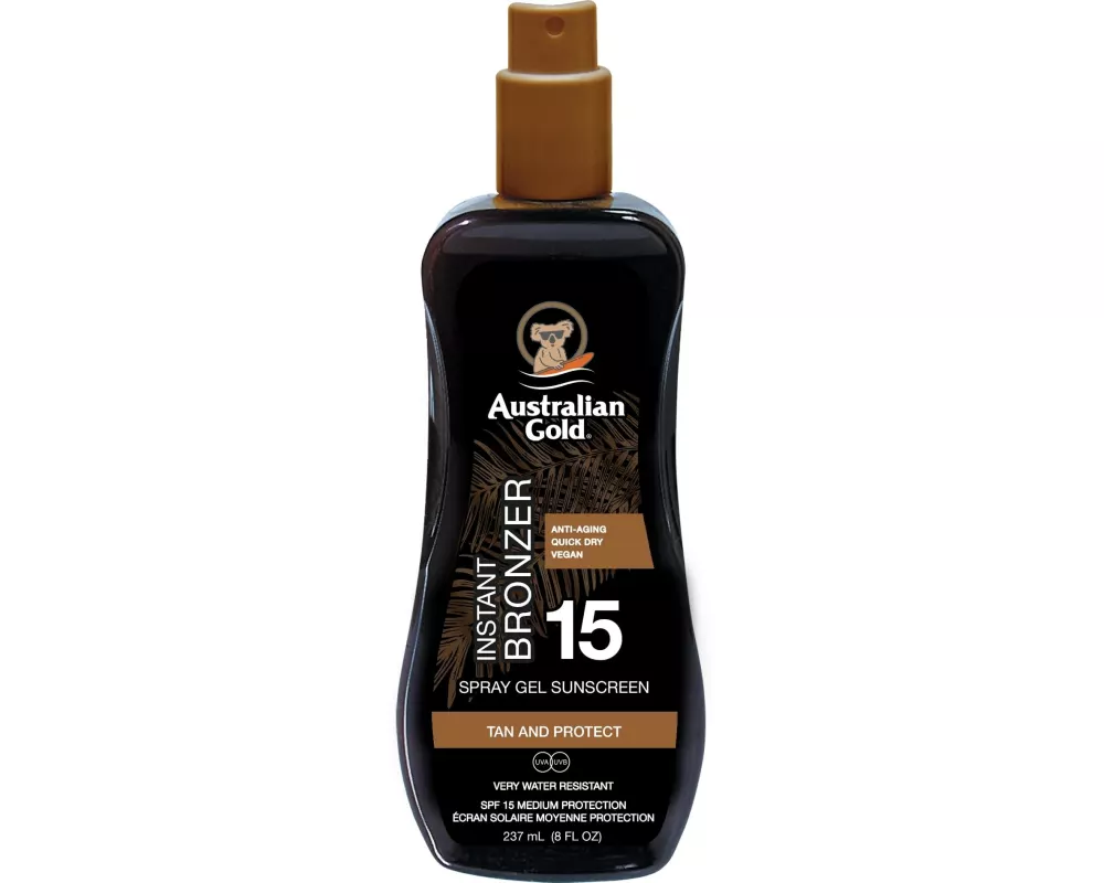 Australian Gold Sonnenspray Gel mit Bronzer SPF 15 237 ml