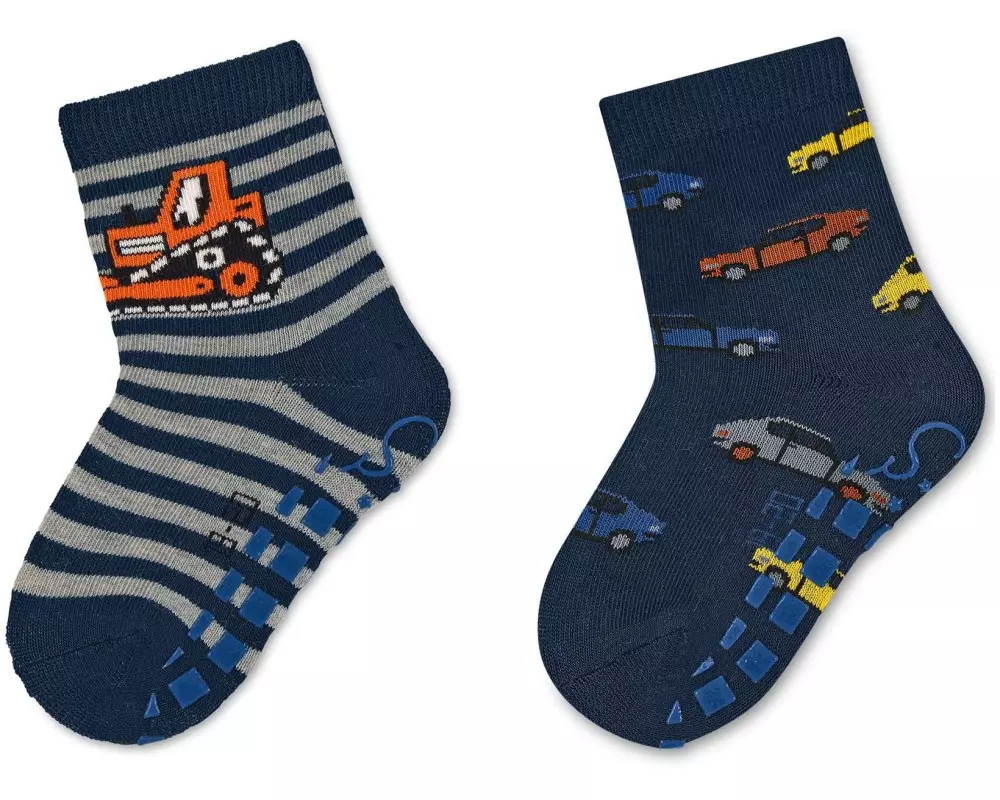 Sterntaler Antirutsch-Socken Bagger/Autos 2er Set Marine Gr. 22