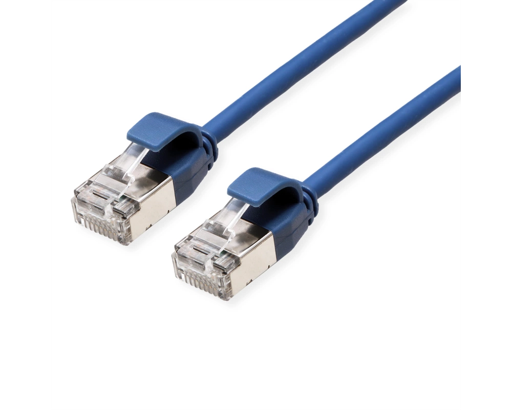 ROLINE U/FTP DataCenter Patchkabel Cat.6A (Class EA), LSOH, slim, blau, 0,3 m