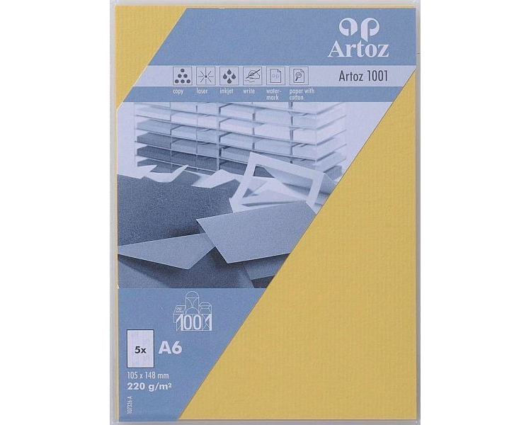 ARTOZ Karten 1001 A6 107326142 220g, lichtgelb 5 Blatt