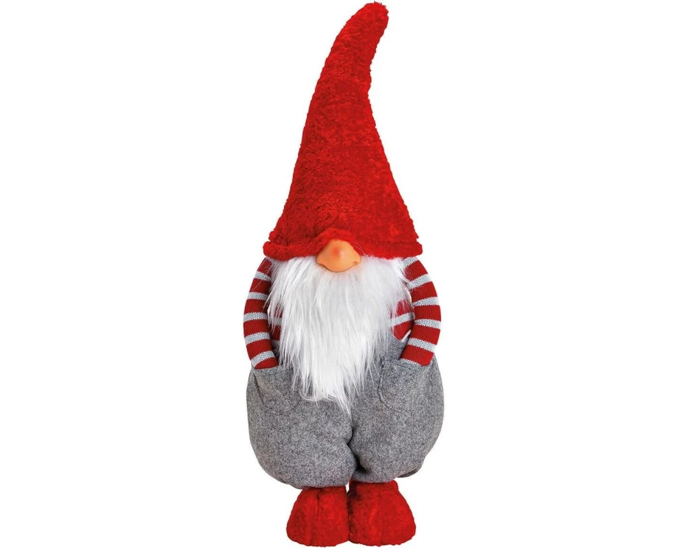 G. Wurm Weihnachtsfigur Wichtel 22 x 55 x 16 cm, Rot/Grau