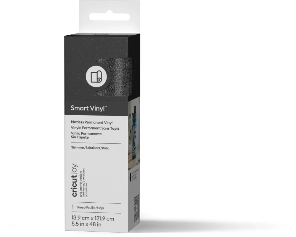 Cricut Vinylfolie Joy Permanent 14 x 122 cm, 1 Stück, Schwarz glanz