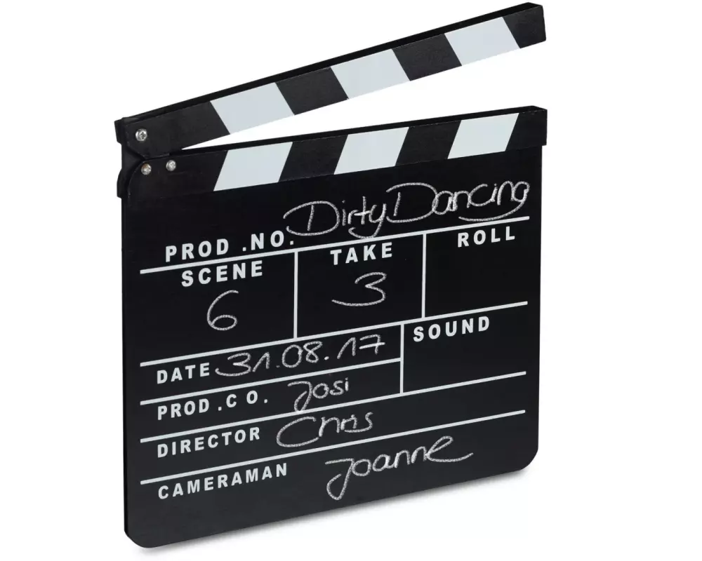relaxdays Partyaccessoire Filmklappe 26 x 30 cm, Schwarz