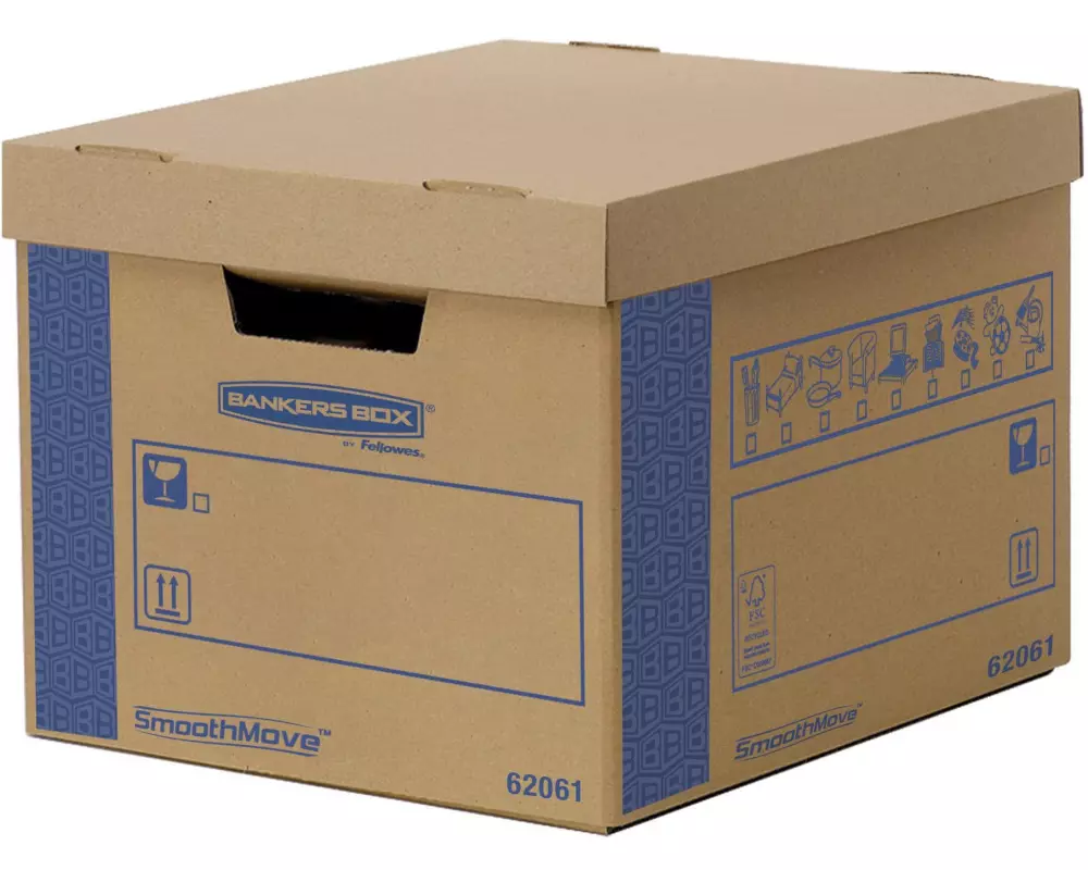 Fellowes Umzugsbox Smoothmove Prime 38.7 x H 28.7 x T 43.0 cm 5 Stück