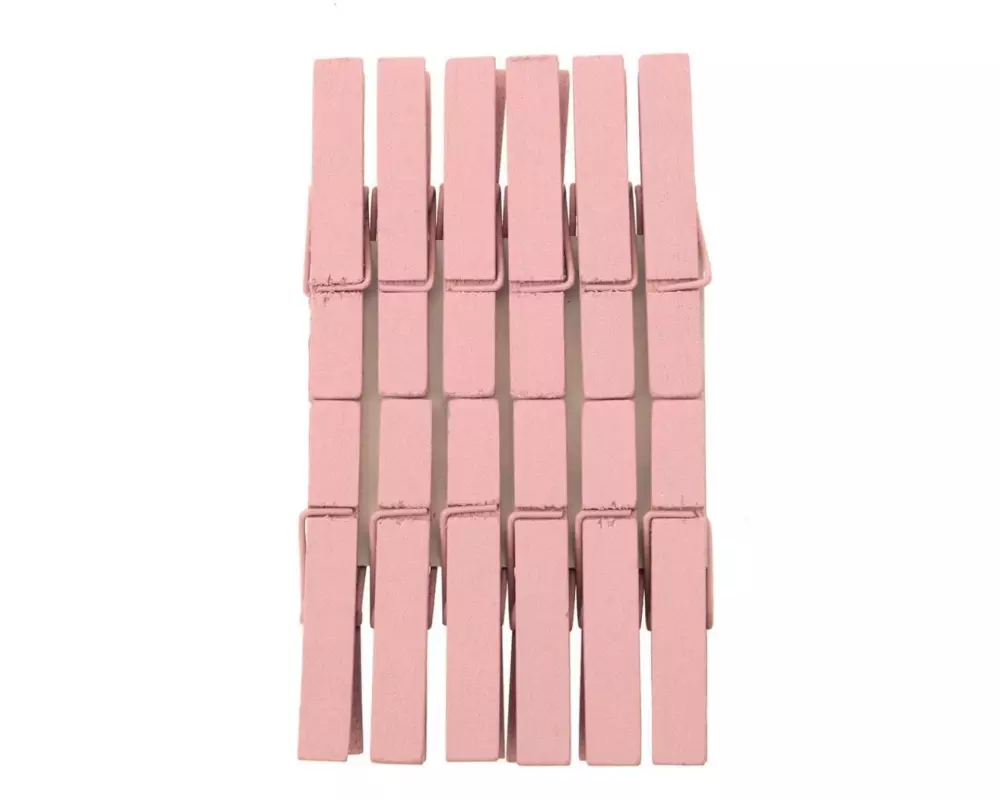 Glorex Holzkleinteile Wäscheklammer, Rosa, 12 Stück