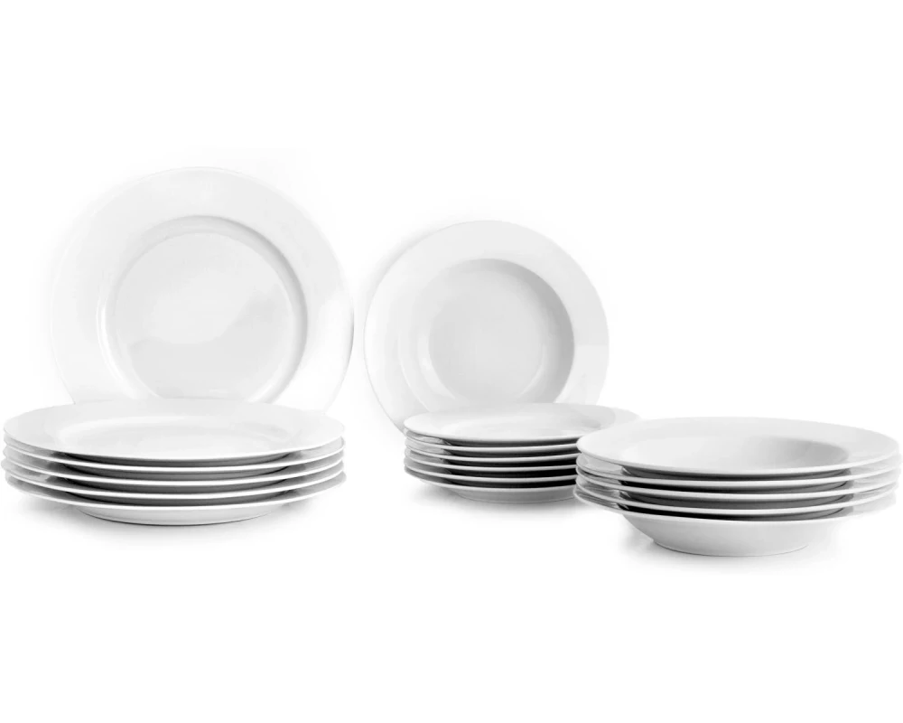 Ibili Teller-Set Castilla 20.3+23.2+27 cm 18 Stück, Weiss