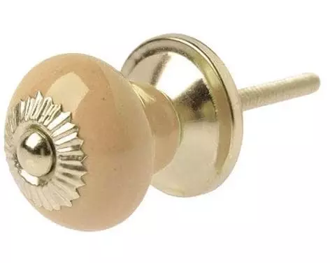 Tranquillo Möbelgriff handgemacht, Ø 2.7 cm, Beige/Silber