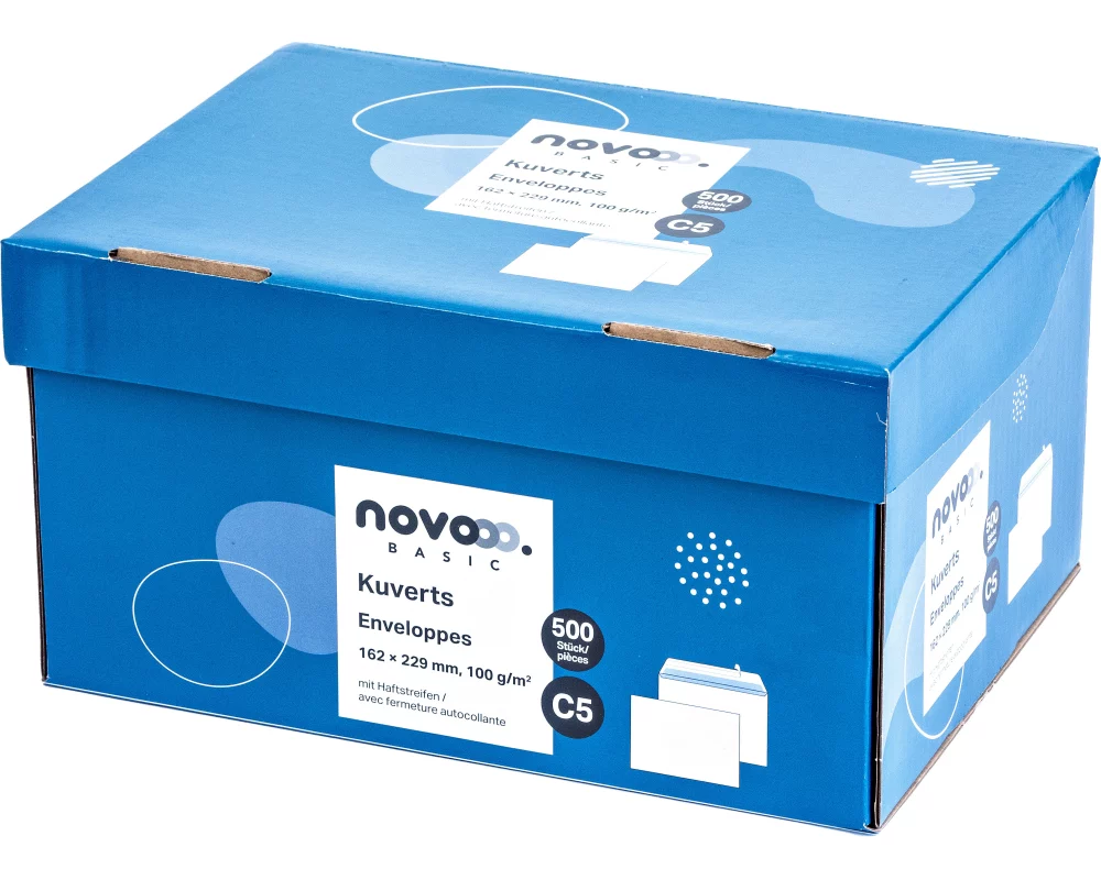novooo. Couvert o/Fenster C5 Weiss, 500 Stück