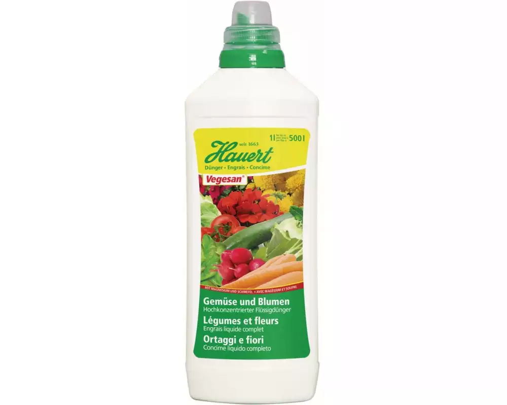 Hauert Flüssigdünger Vegesan Gemüse und Blumen, 1 l