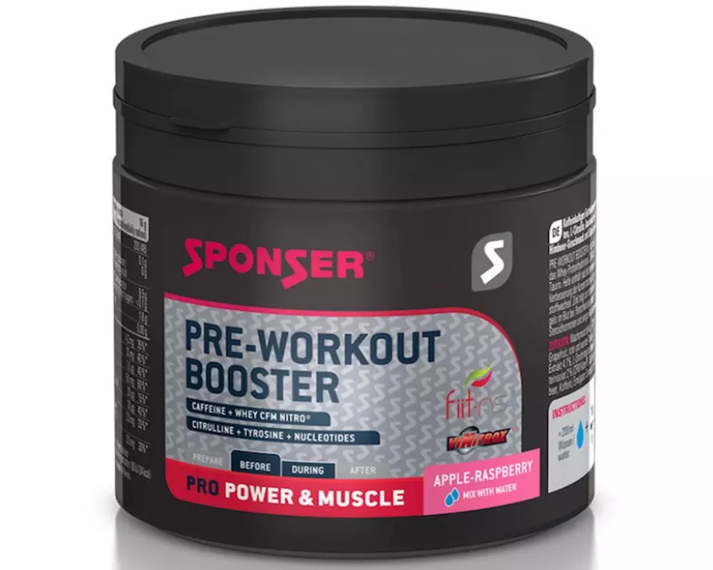 Sponser Pulver Pre-Workout Booster Apfel/Himbeer 256 g