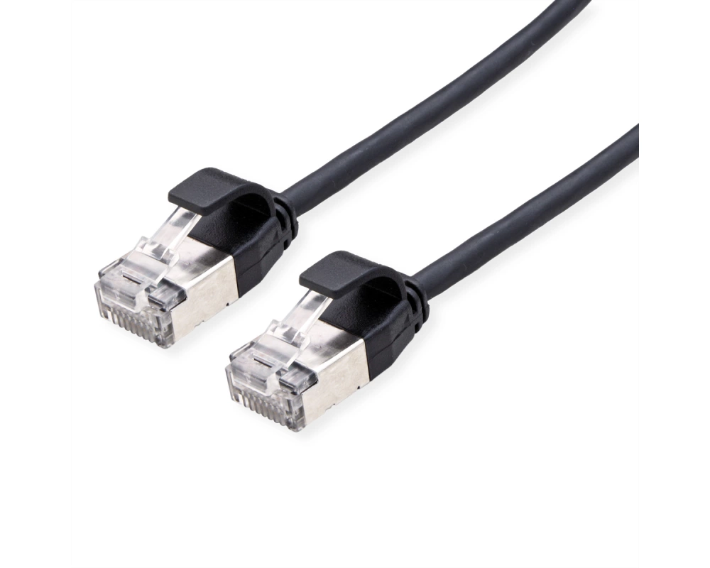 ROLINE U/FTP DataCenter Patchkabel Cat.6A (Class EA), LSOH, slim, schwarz, 0,5 m