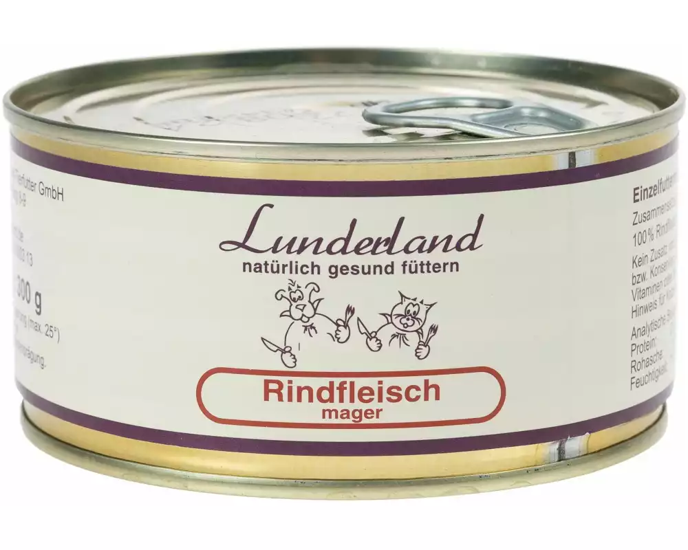 Lunderland Nassfutter Rindfleisch mager, 300 g