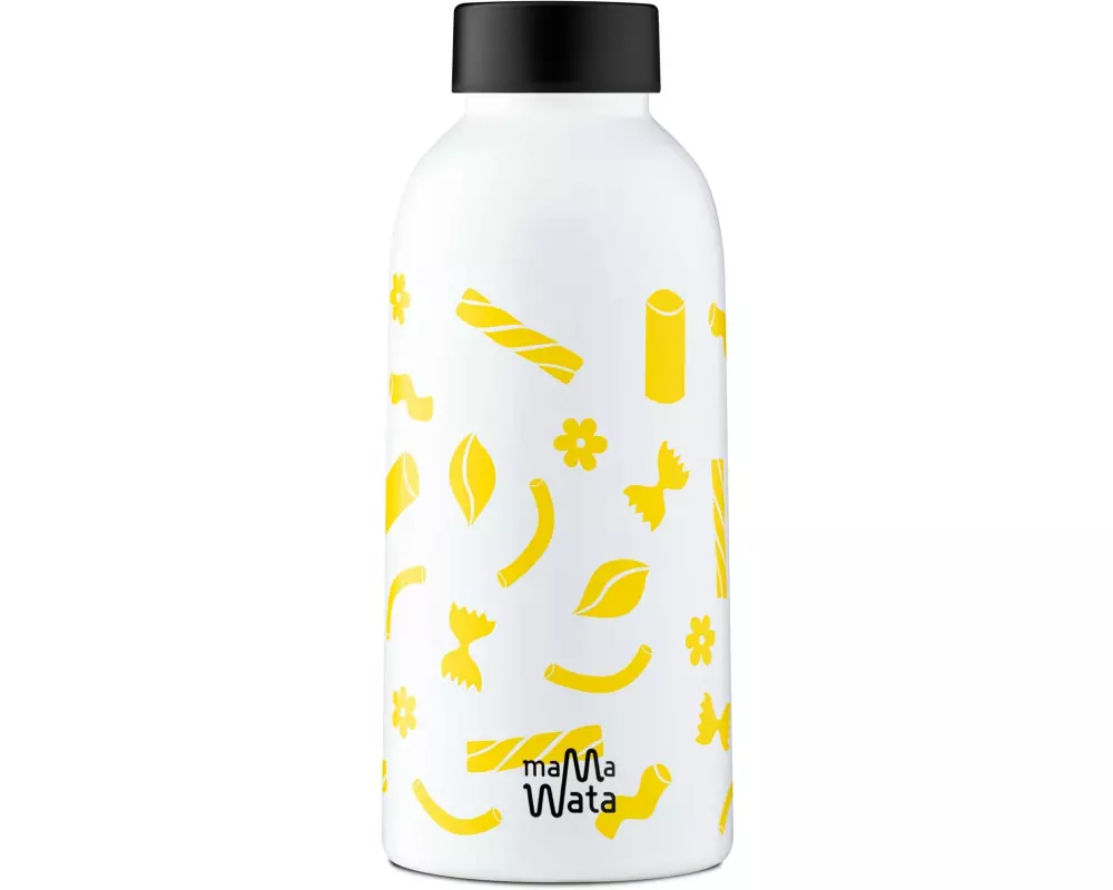 Mama Wata Thermosflasche Pasta 470 ml, Gelb/Weiss