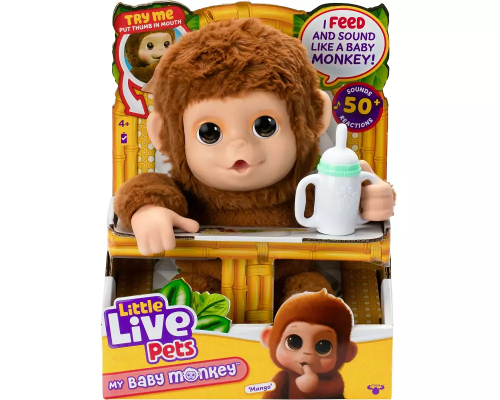 moose Plüsch Baby Monkey Little Live Pets, 30 cm