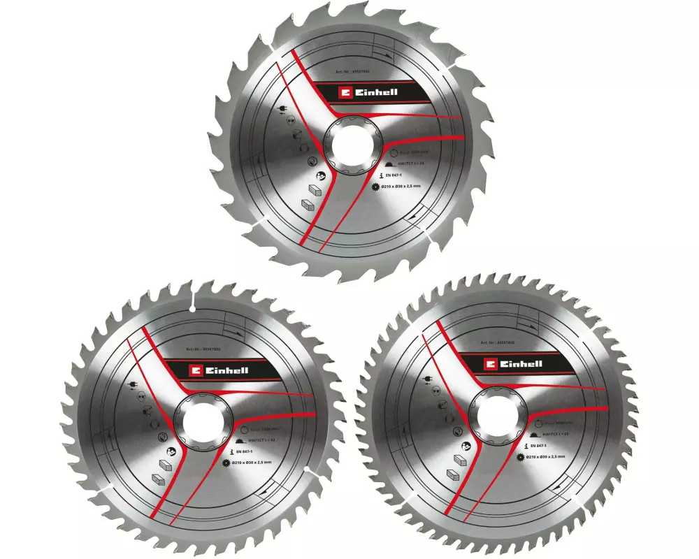 Einhell Sägeblätter-Set Ø 210 x 30 mm, 3-teilig