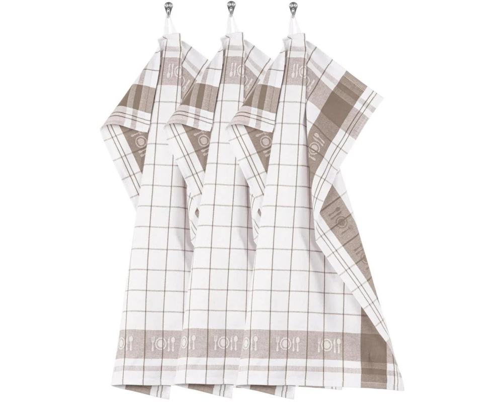 Tiseco Geschirrtuch Pharao 3er Set Taupe