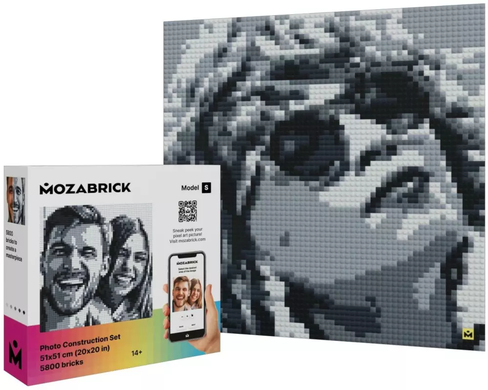 Mozabrick Bausteine Klemmbausteine Mosaik, S Monochrom