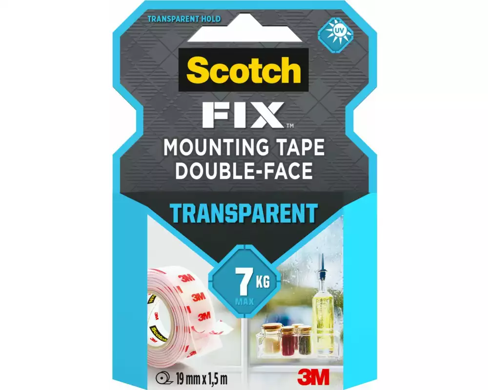 Scotch Montageband Scotch-Fix, 19 mm x 1.5 m, 1 Rolle, Transparent