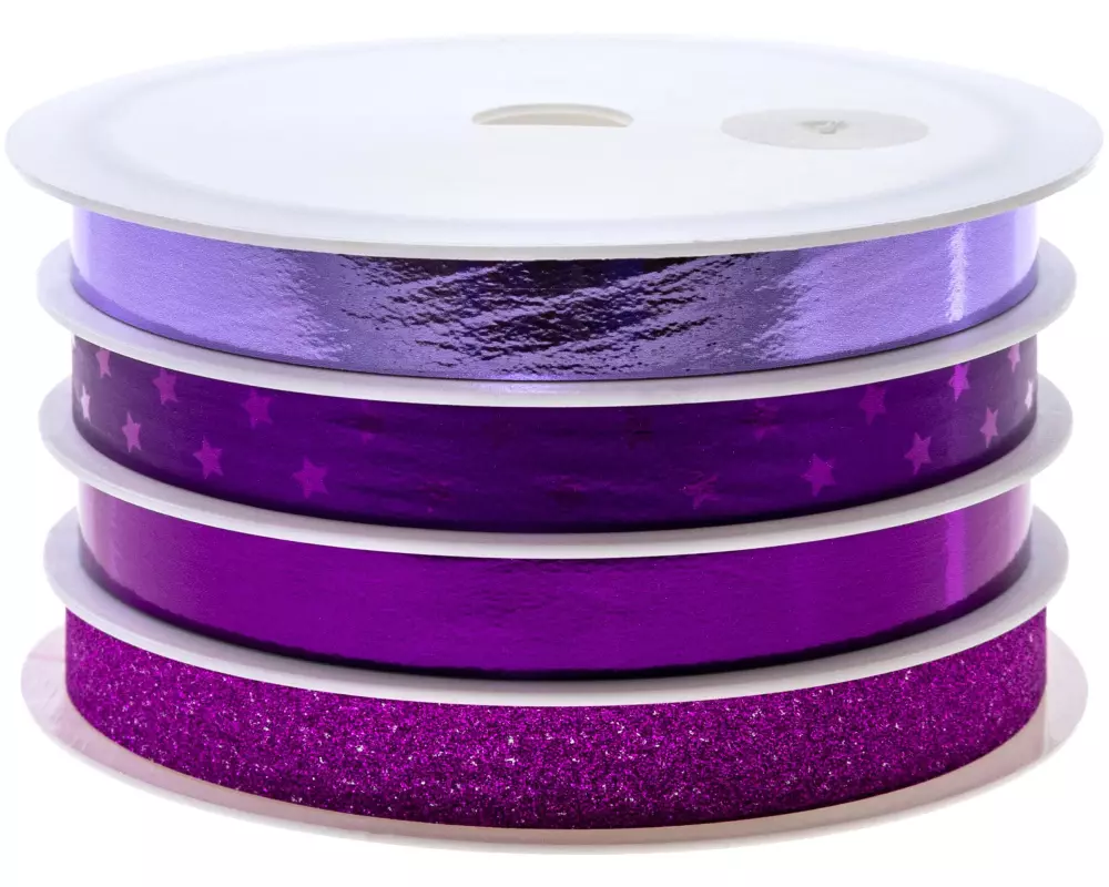 Pattberg Kräuselband Glitter Trend 1 cm x 20 m, Lila