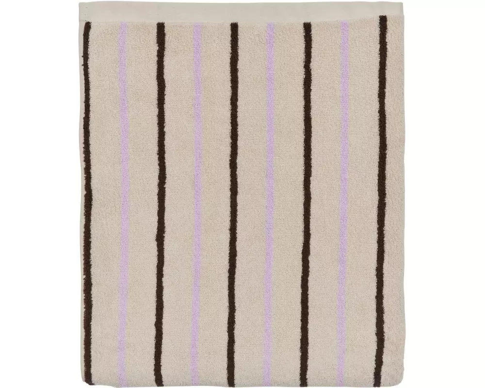 OYOY Badetuch Raita 100 x 150 cm, Beige/Braun/Lila