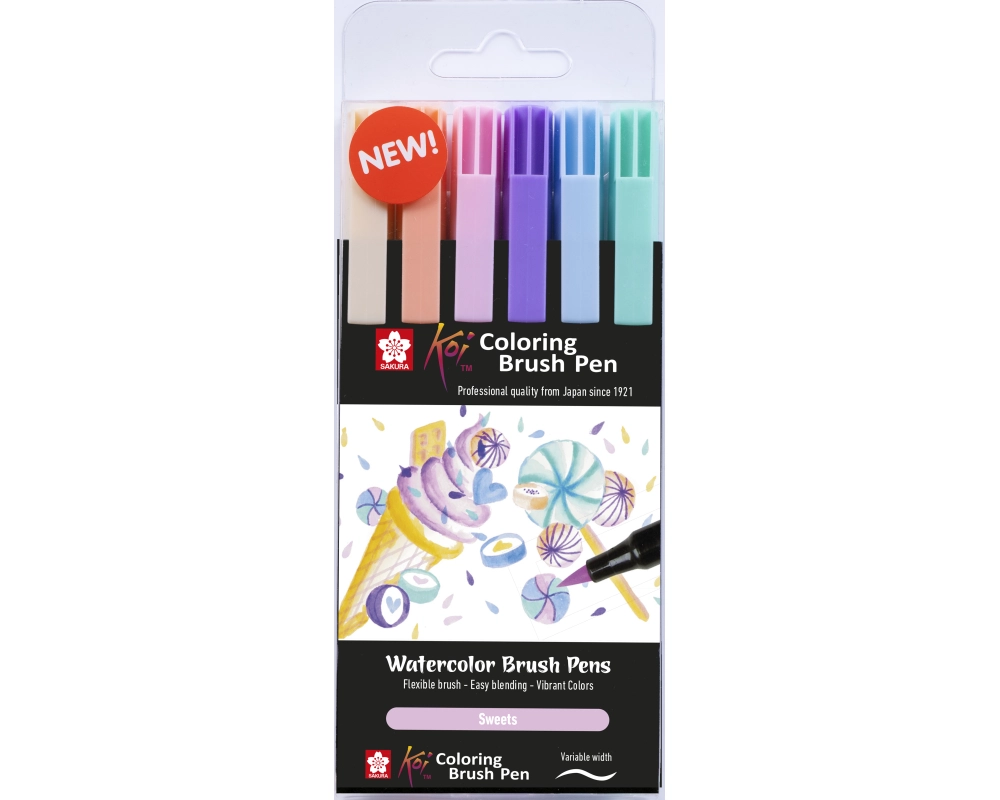 SAKURA Brush Pen Koi POXBR6C Sweets Set 6 Stück