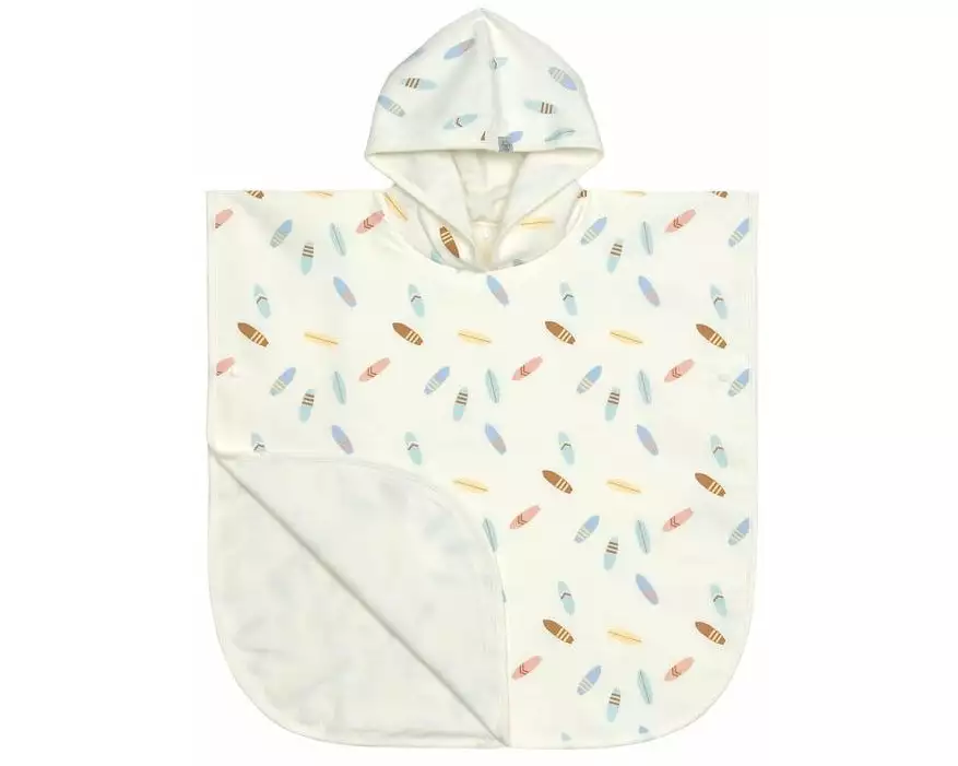 Lässig Baby-Poncho Krokodil Weiss, One Size