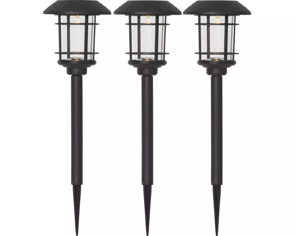 Star Trading Gartenlicht Solar Fride Schwarz, 3 Stück