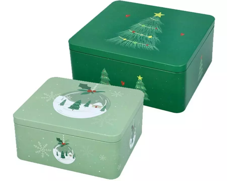 RBV Birkmann Guetzli-Dose Christmas Tree L:18x16 cm, Box XL:21x19 cm