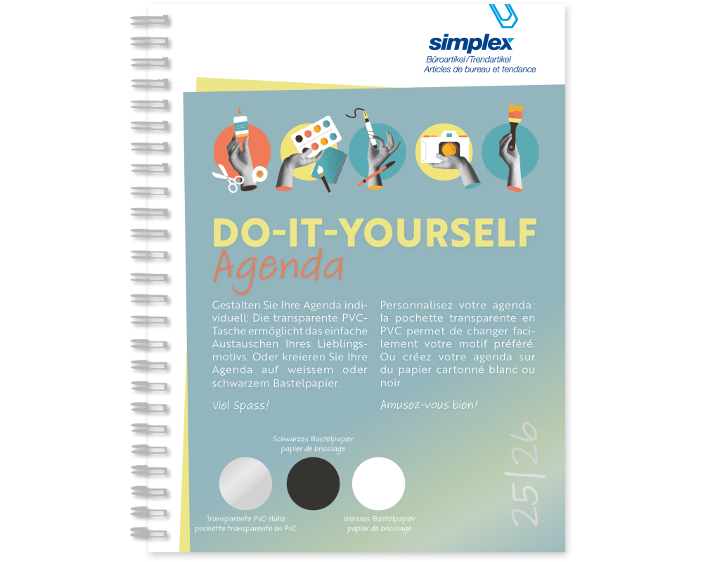 SIMPLEX Schüleragenda Do-it y. 25/26 500104.26 1W/2S 17M weiss ML 8x12.5cm