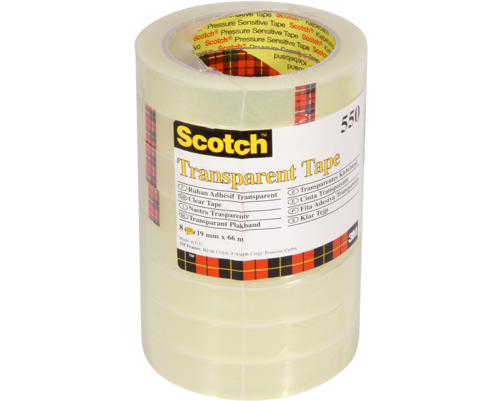 SCOTCH Klebeband 550 19mmx66m 5501966K-8 transparent 8 Stück