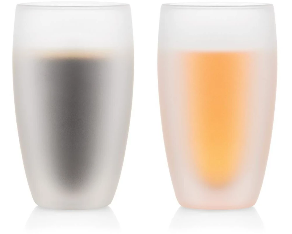 Bodum Trinkglas Pavina 2er Set Weiss, milchig, 0.45 l