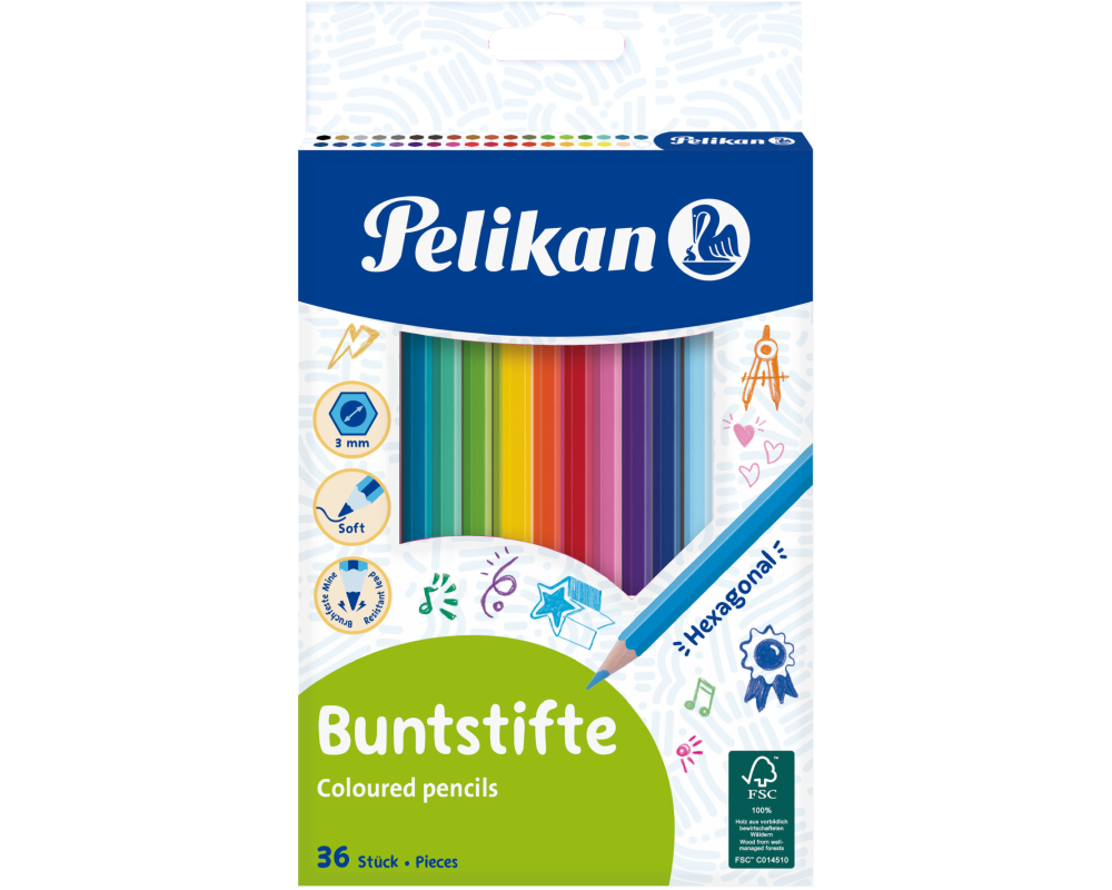 PELIKAN Buntstifte sechseckig 700139 36 Farben